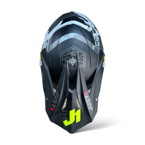 Casco Motocross / Enduro J39 Kinetic Camo Fluo Yellow Red Black | Just 1 Racing - Imagen 2